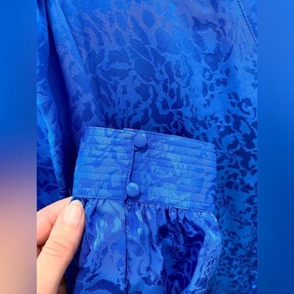 TRIFLES | Vintage 100% Silk Blue Dress Made in Hong Kong | Size 12 - Picture 6 of 8